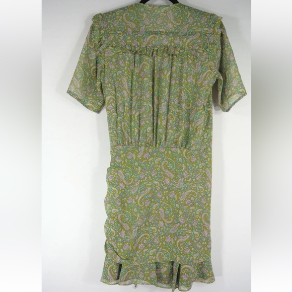 Veronica Beard Dakota Dress Green Paisley Multicolor‎ Boho 100% Silk NWT -Size 6 - Picture 5 of 9